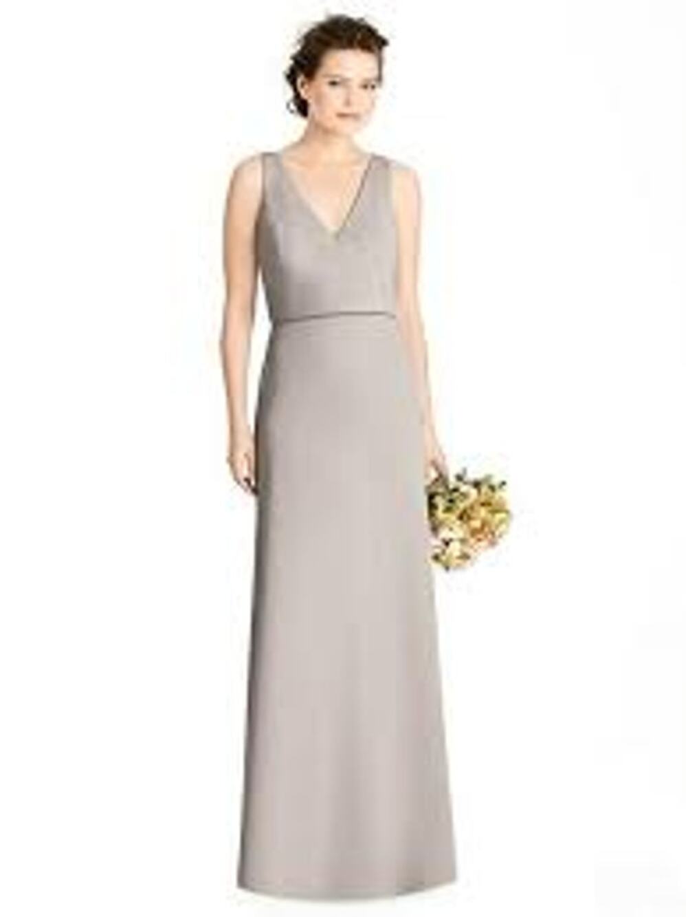Jenny Yoo Taupe Crepe Dress Bridesmaid Wedding Guest Size 0 NWOT